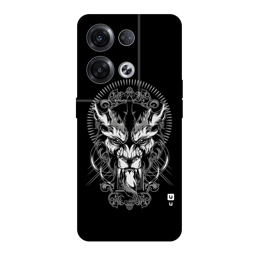 Pencil Art Lion Illustration Original Polycarbonate Back Case for Oppo Reno8 Pro 5G