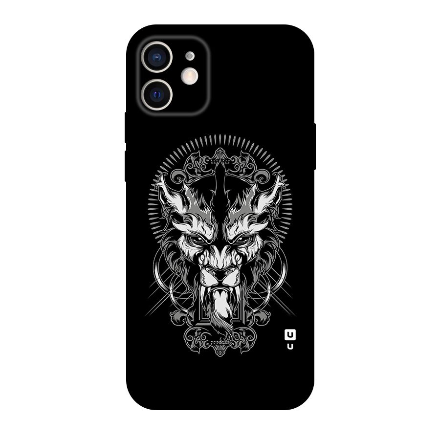 Pencil Art Lion Illustration Original Polycarbonate Back Case for iPhone 12