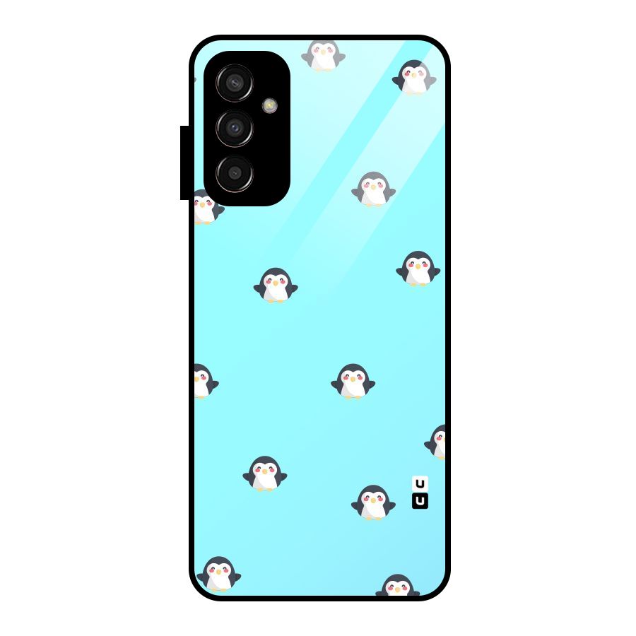 Penguins Pattern Print Glass Back Case for Galaxy F13