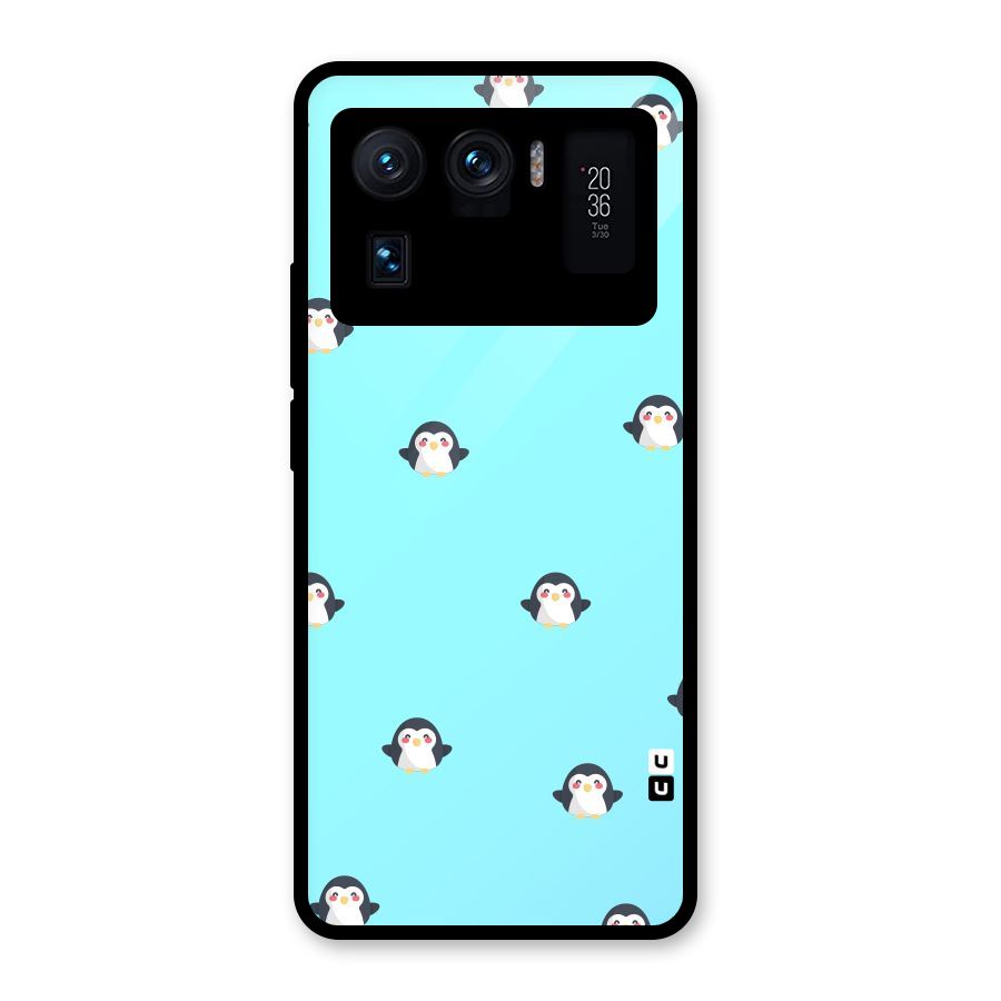 Penguins Pattern Print Glass Back Case for Mi 11 Ultra