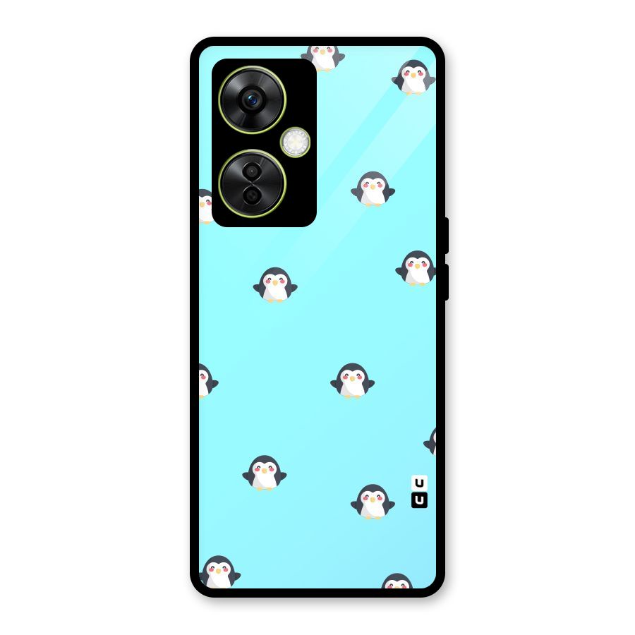 Penguins Pattern Print Glass Back Case for OnePlus Nord CE 3 Lite