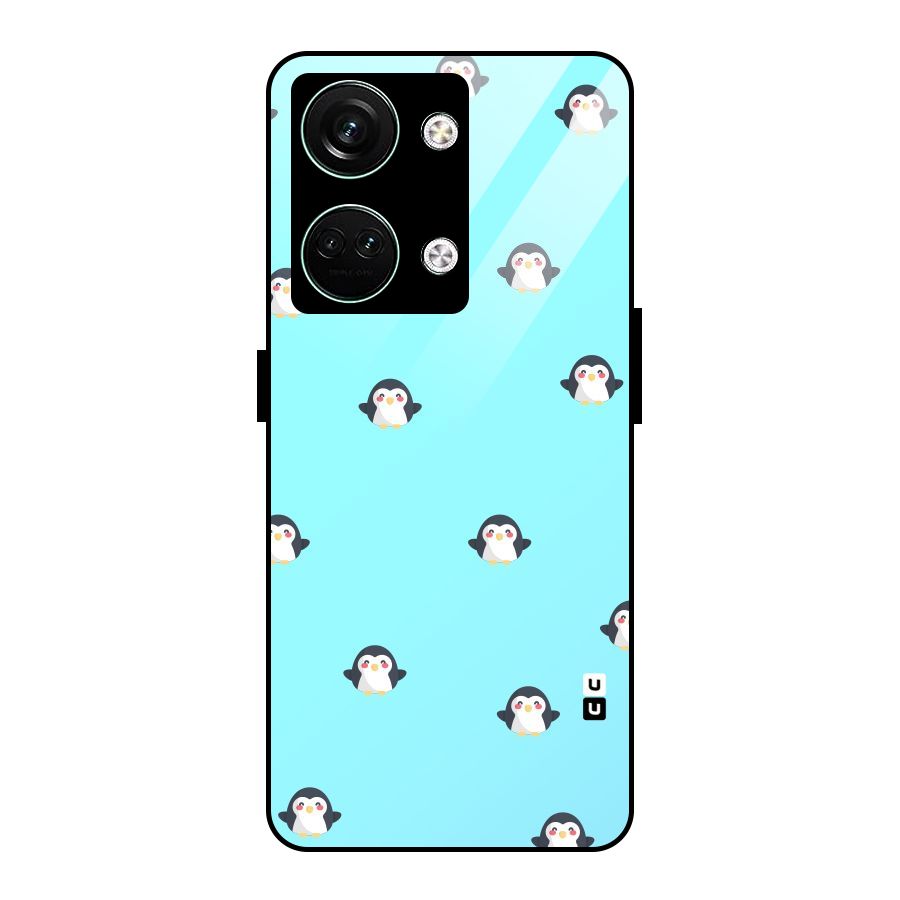 Penguins Pattern Print Glass Back Case for Oneplus Nord 3