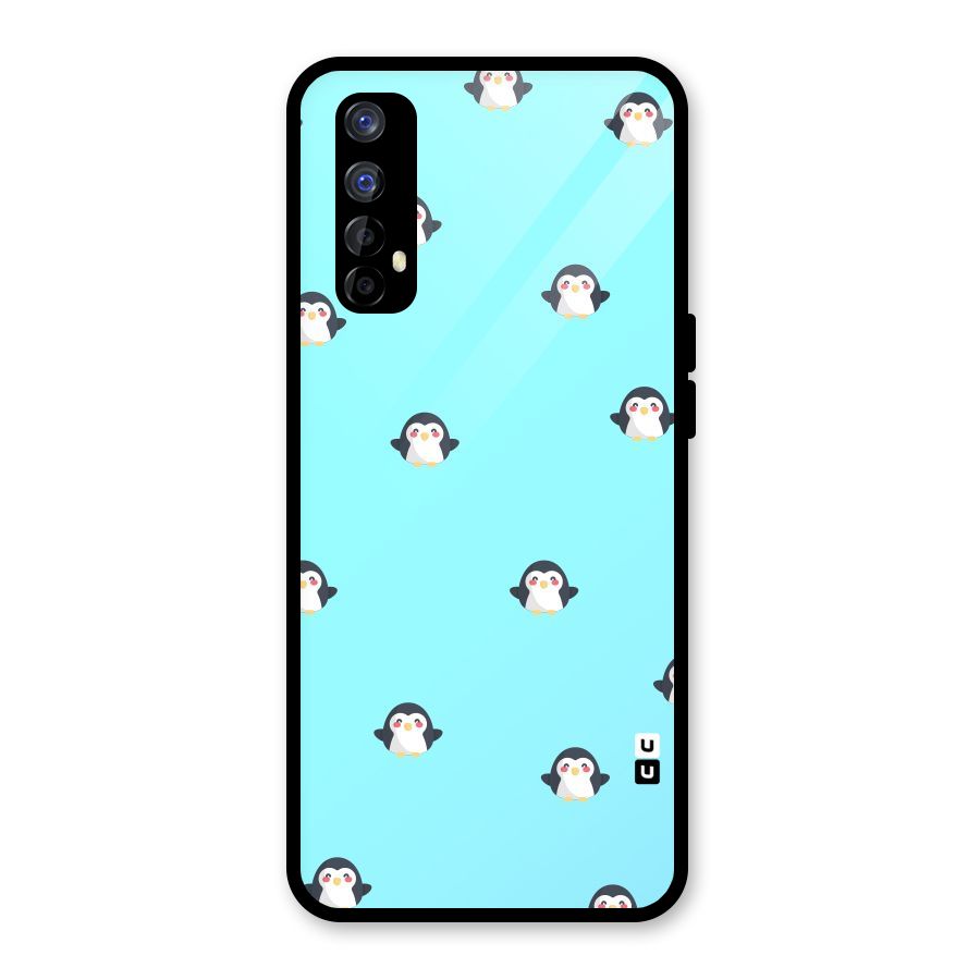 Penguins Pattern Print Glass Back Case for Realme 7