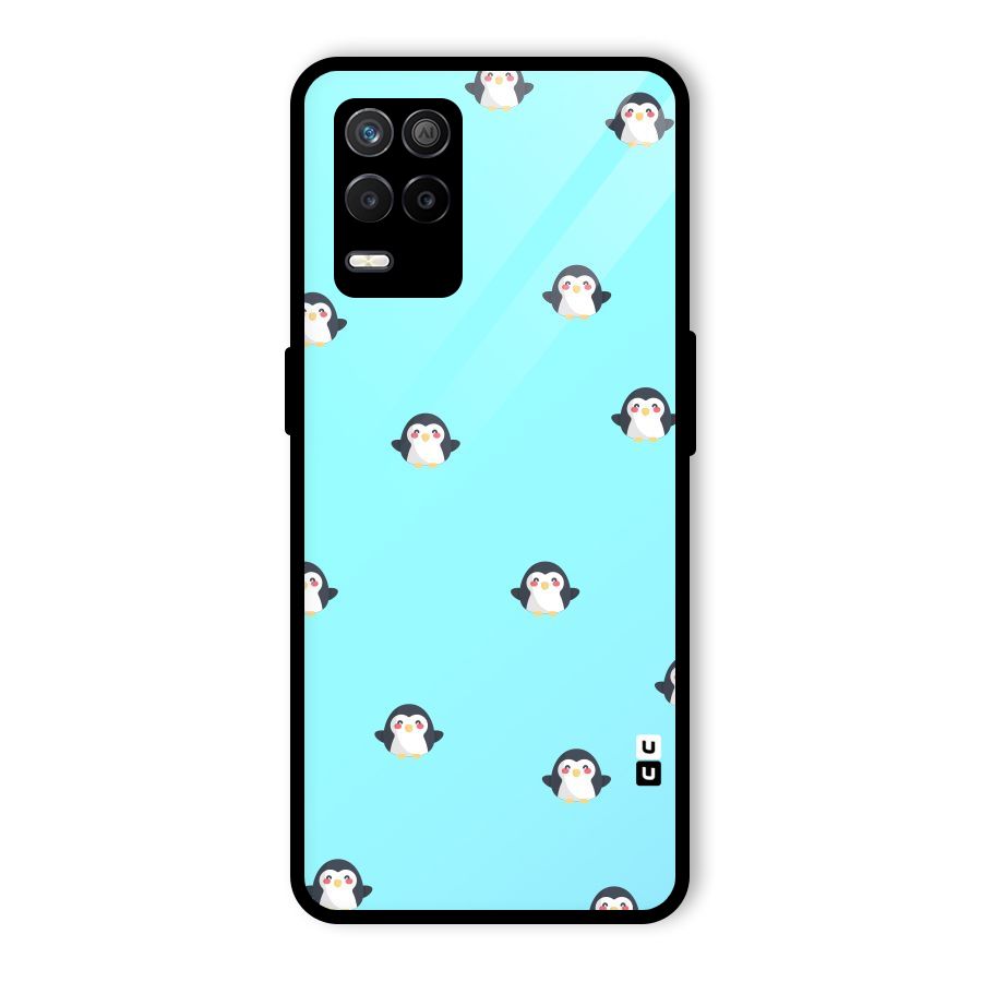 Penguins Pattern Print Glass Back Case for Realme 8s 5G