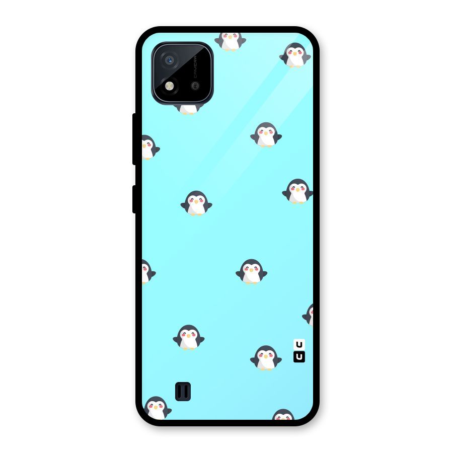 Penguins Pattern Print Glass Back Case for Realme C11 2021