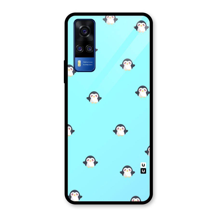 Penguins Pattern Print Glass Back Case for Vivo Y31