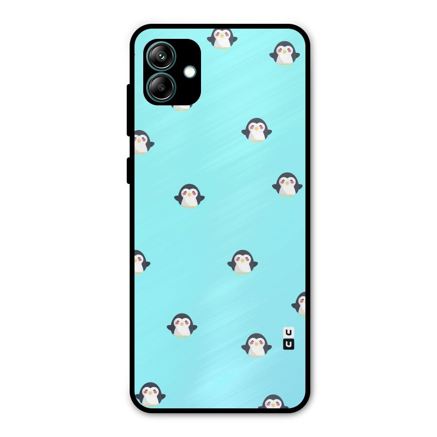 Penguins Pattern Print Metal Back Case for Galaxy A04