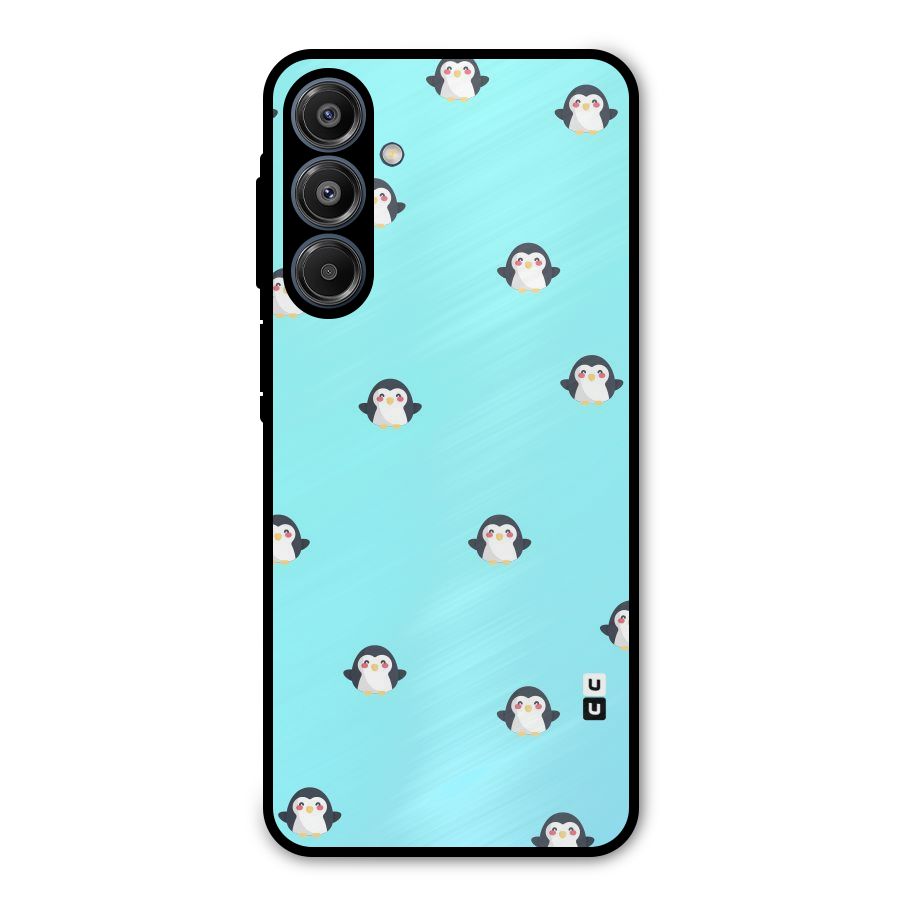 Penguins Pattern Print Metal Back Case for Galaxy A16 5G