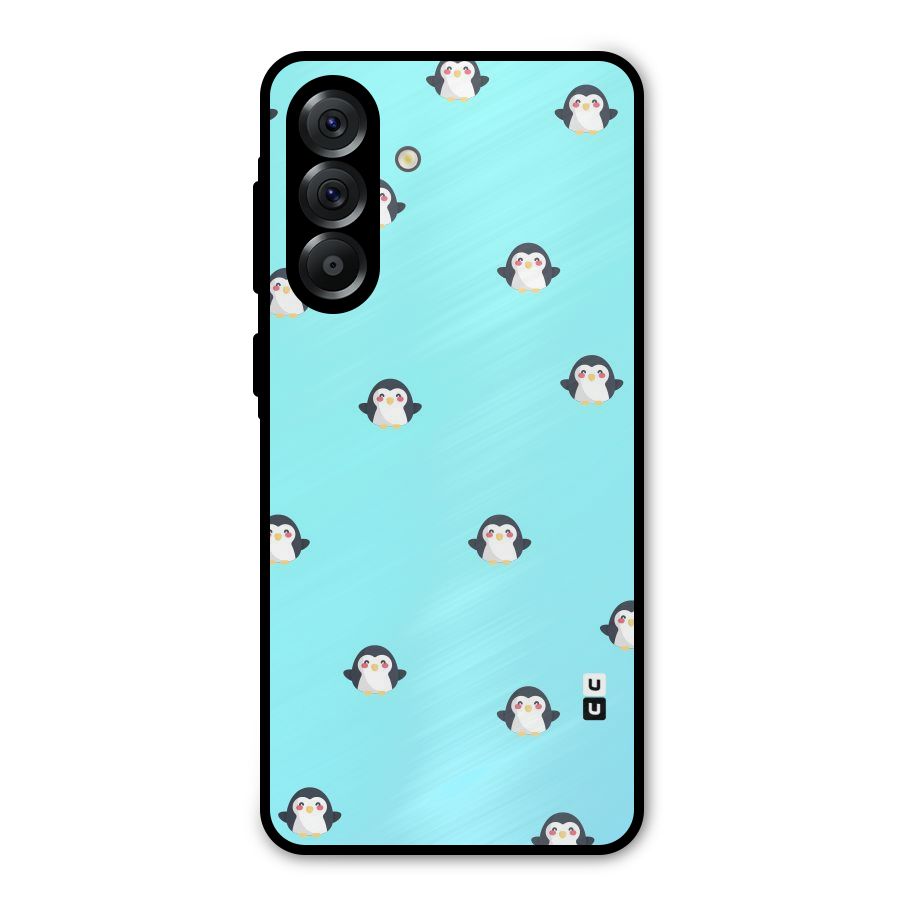 Penguins Pattern Print Metal Back Case for Galaxy A36
