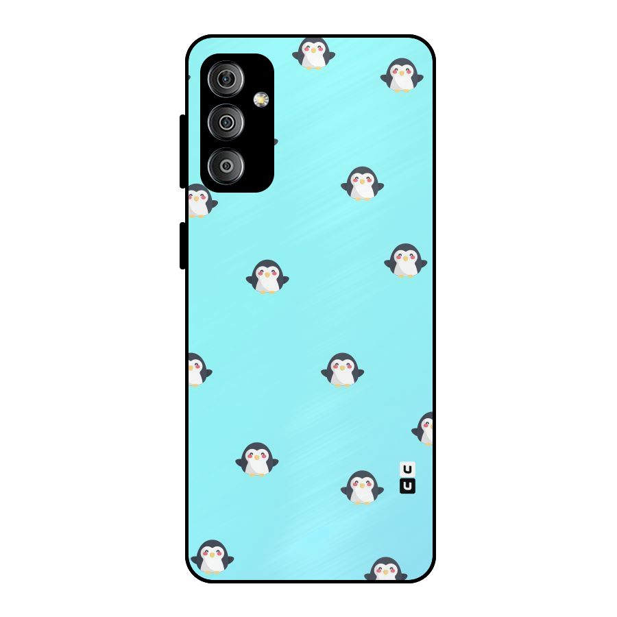 Penguins Pattern Print Metal Back Case for Galaxy F23