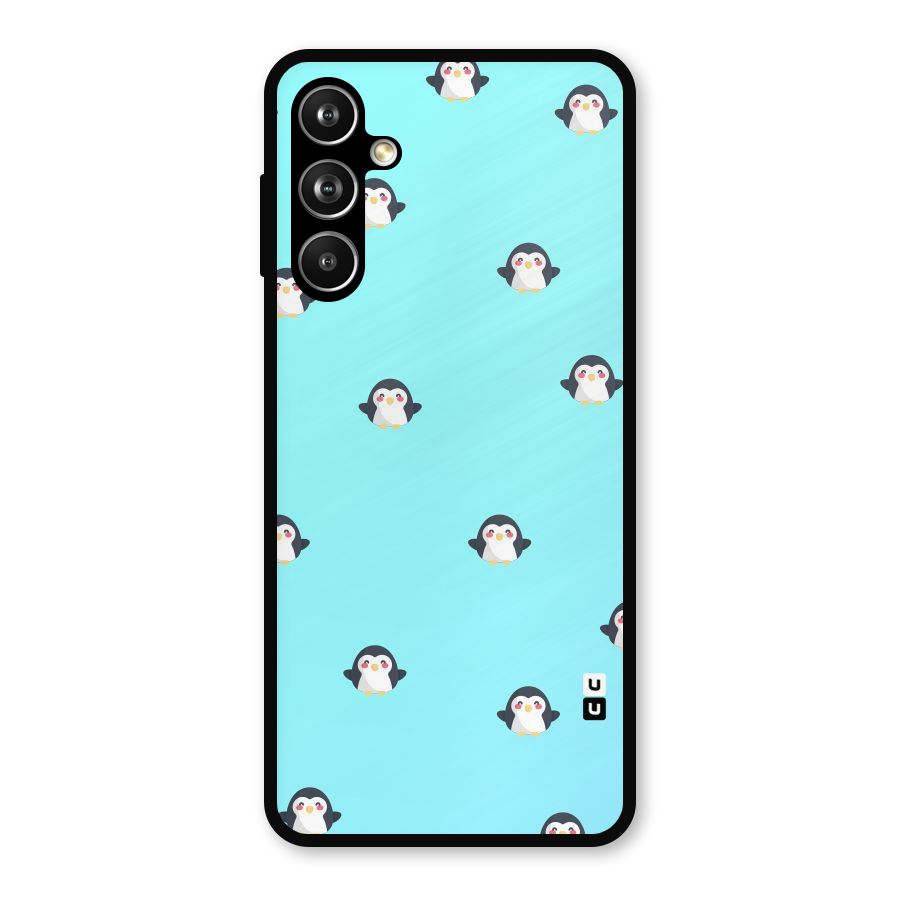 Penguins Pattern Print Metal Back Case for Galaxy F54
