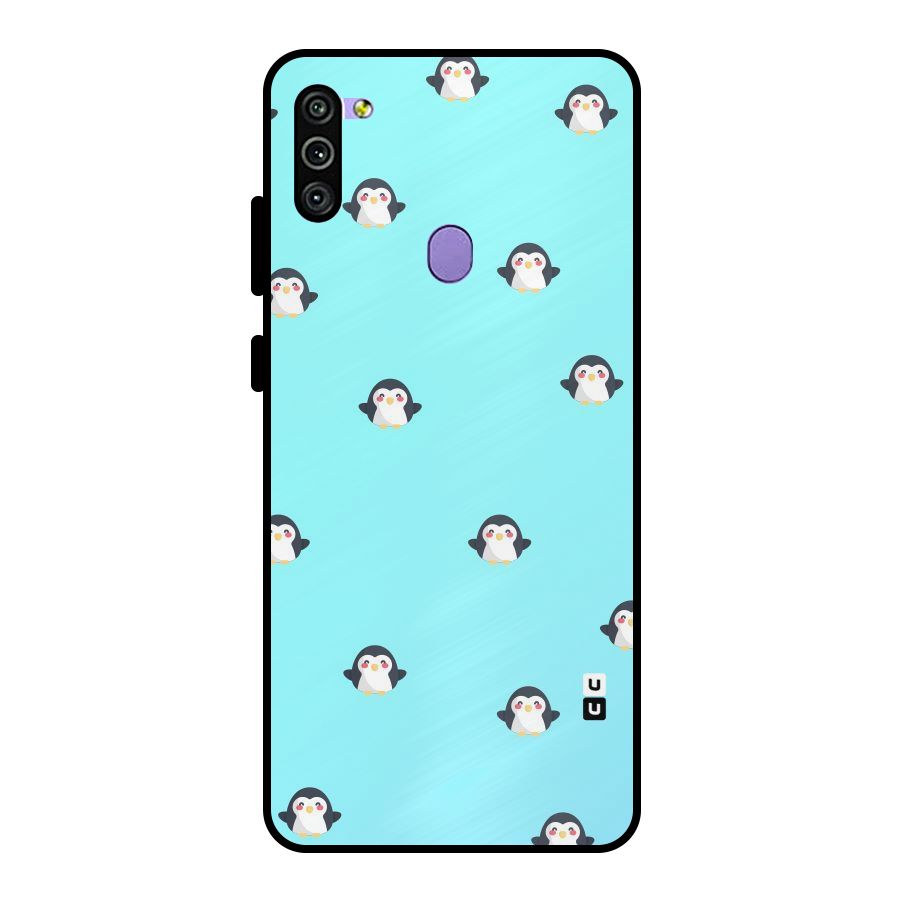 Penguins Pattern Print Metal Back Case for Galaxy M11