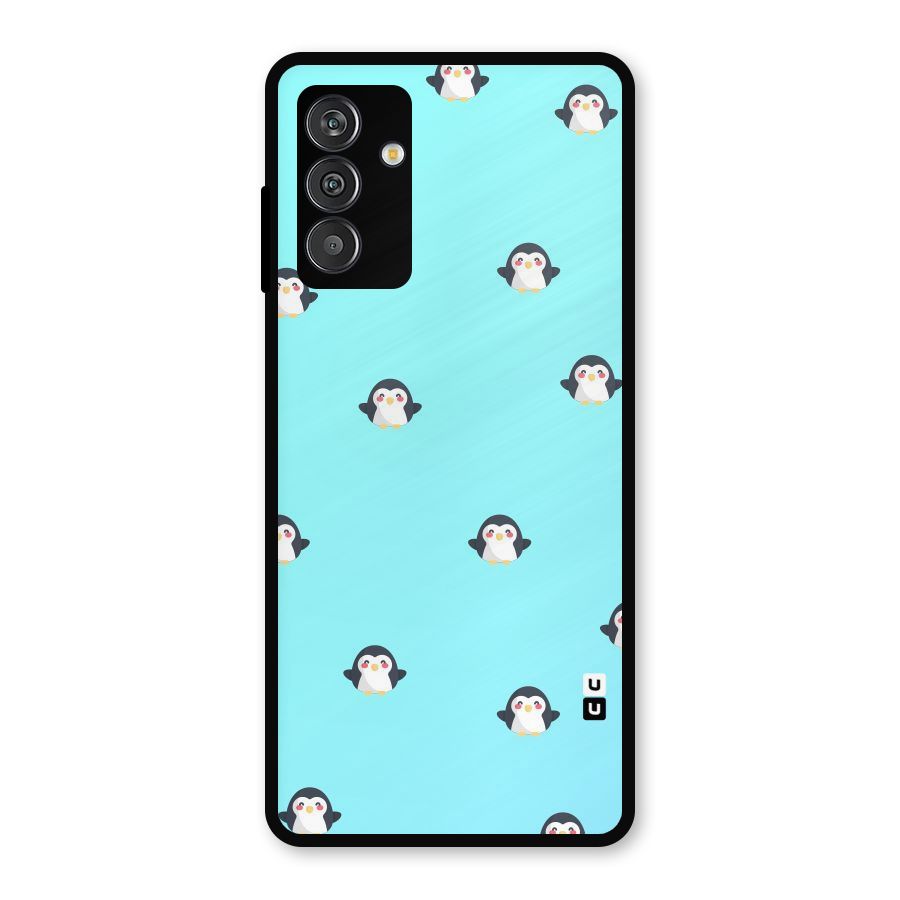 Penguins Pattern Print Metal Back Case for Galaxy M14 5G