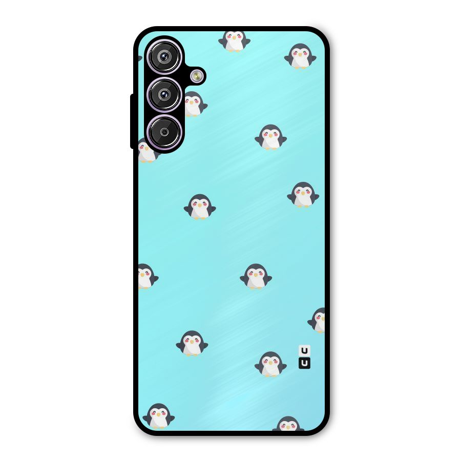Penguins Pattern Print Metal Back Case for Galaxy M15