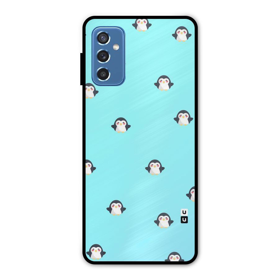 Penguins Pattern Print Metal Back Case for Galaxy M52 5G