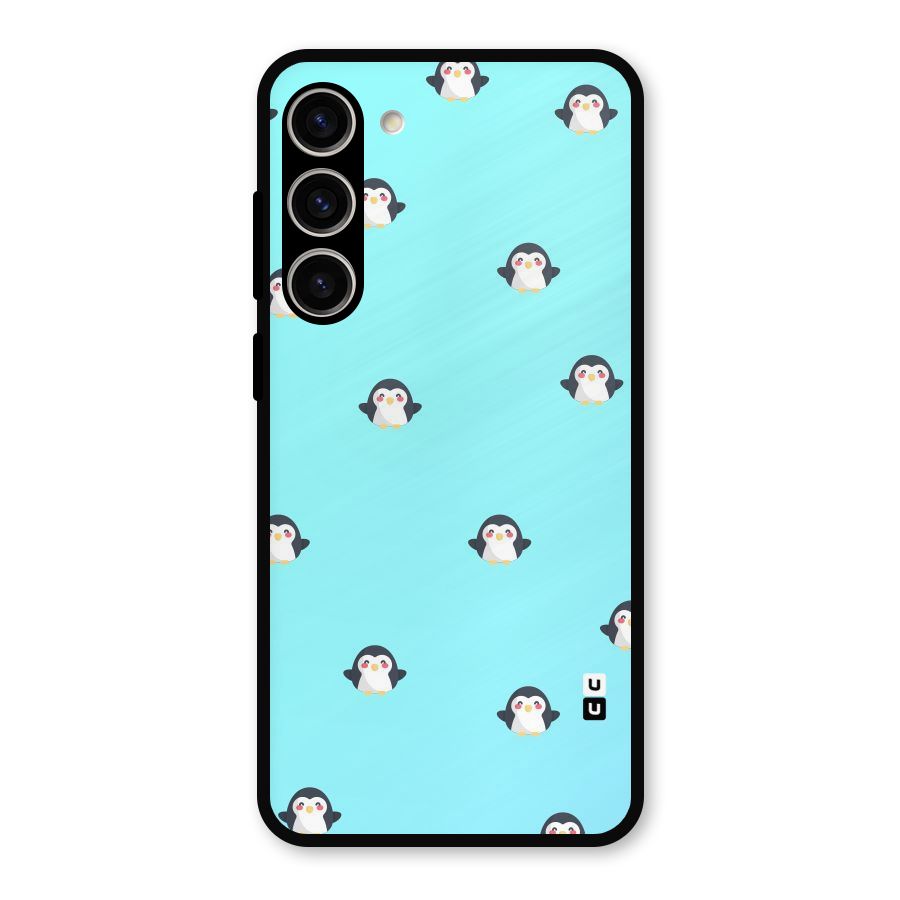 Penguins Pattern Print Metal Back Case for Galaxy S23 Plus