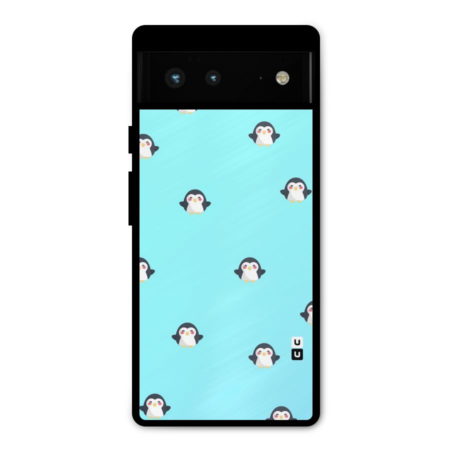 Penguins Pattern Print Metal Back Case for Google Pixel 6