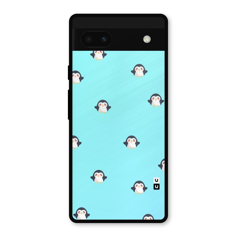 Penguins Pattern Print Metal Back Case for Google Pixel 6a