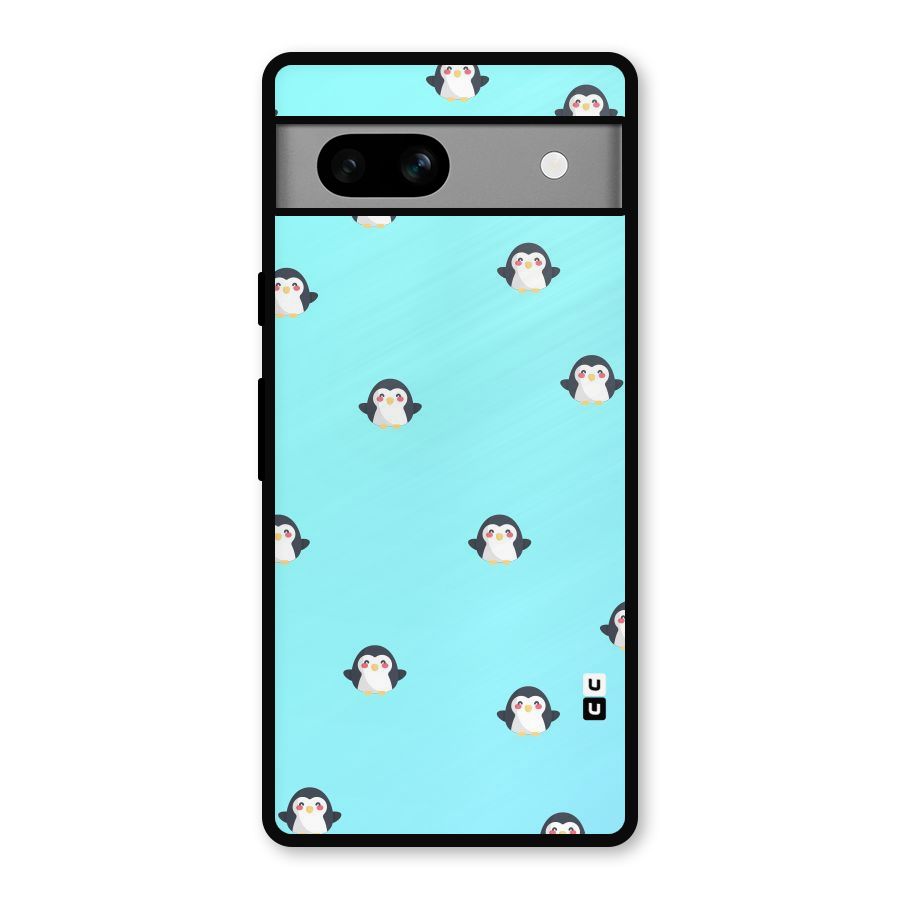 Penguins Pattern Print Metal Back Case for Google Pixel 7a