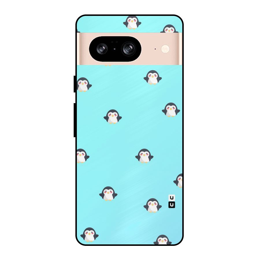 Penguins Pattern Print Metal Back Case for Google Pixel 8