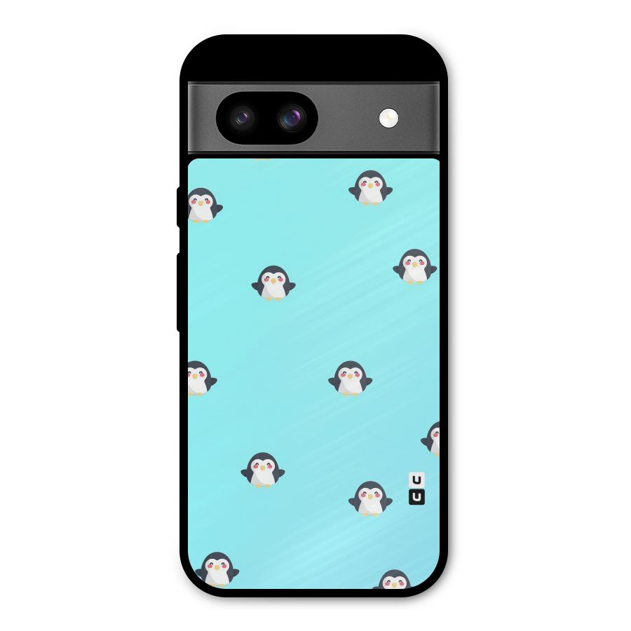 Penguins Pattern Print Metal Back Case for Google Pixel 8a