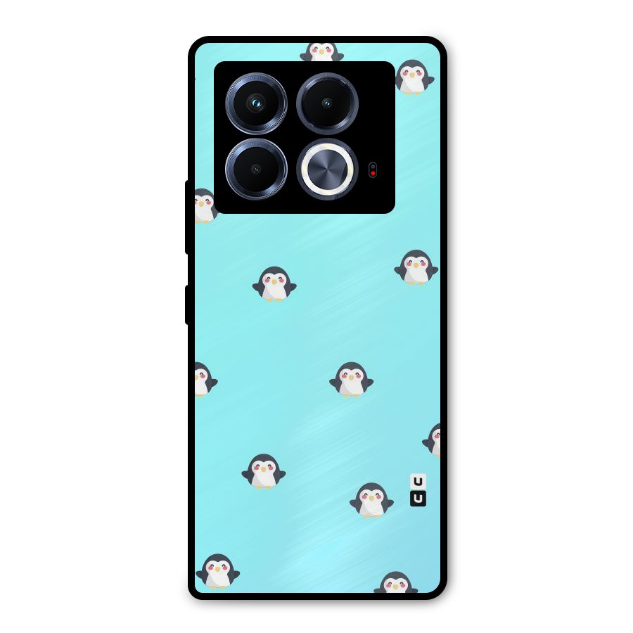 Penguins Pattern Print Metal Back Case for Infinix Note 40 5G