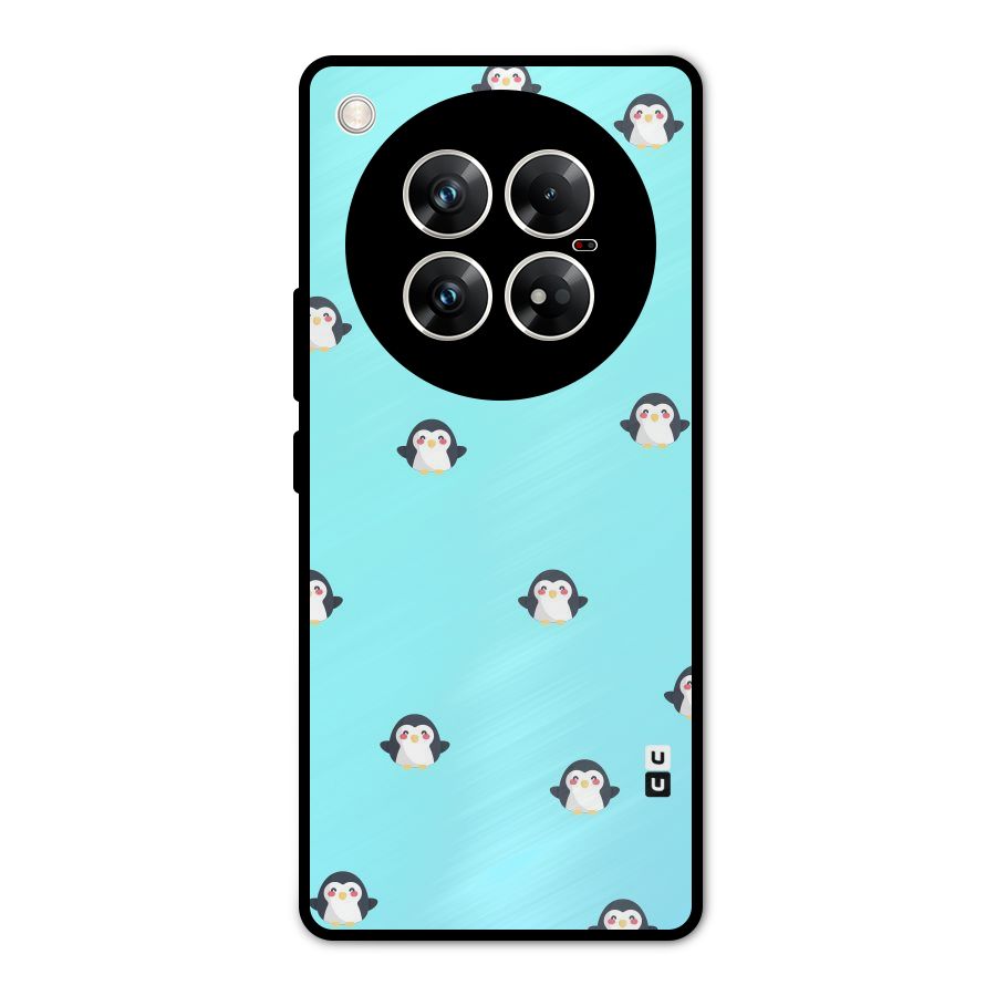 Penguins Pattern Print Metal Back Case for Infinix Zero 40 5G