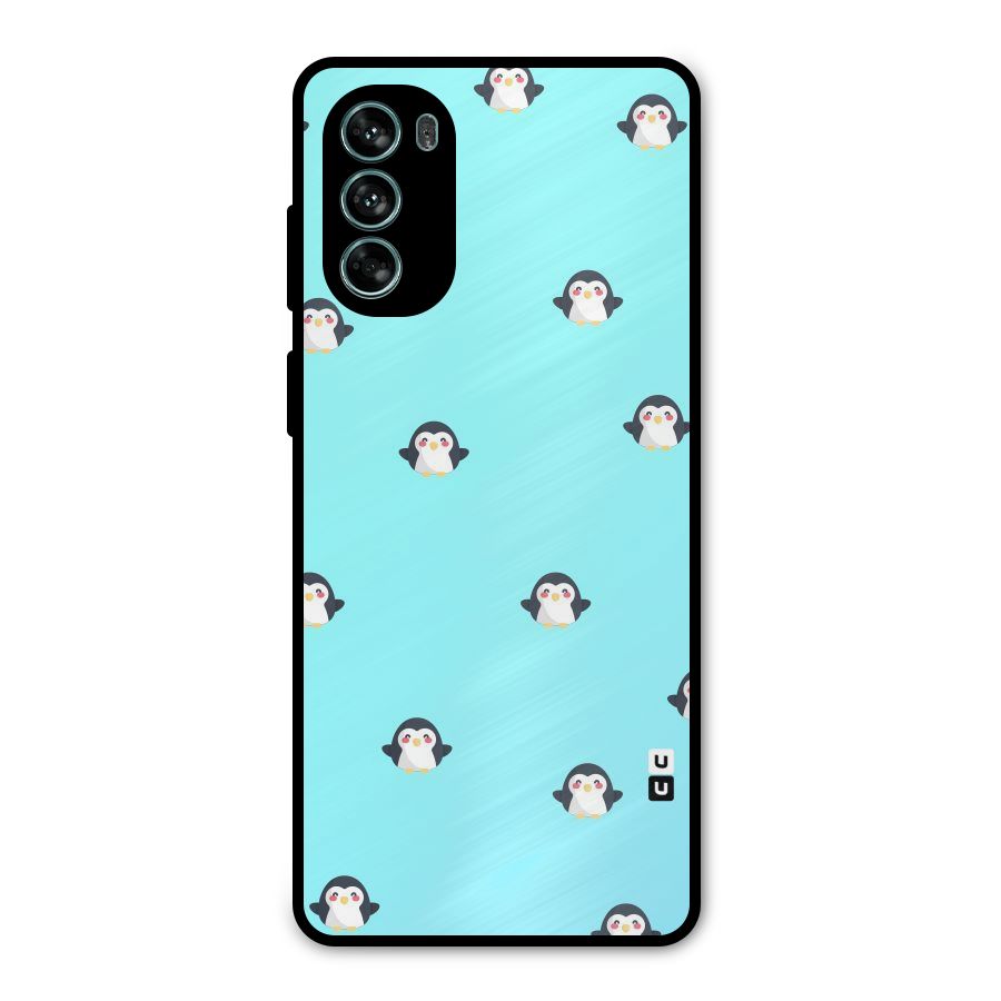 Penguins Pattern Print Metal Back Case for Moto G62