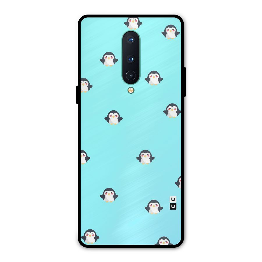 Penguins Pattern Print Metal Back Case for OnePlus 8