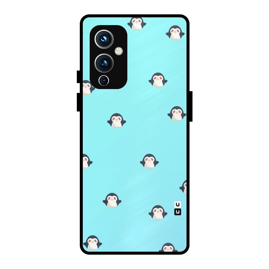 Penguins Pattern Print Metal Back Case for OnePlus 9