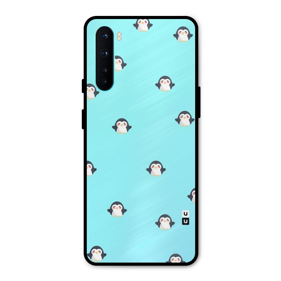 Penguins Pattern Print Metal Back Case for OnePlus Nord