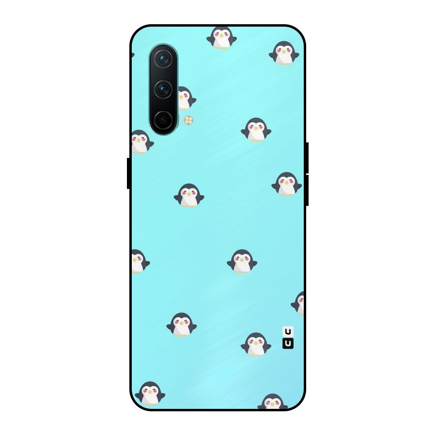 Penguins Pattern Print Metal Back Case for OnePlus Nord CE 5G