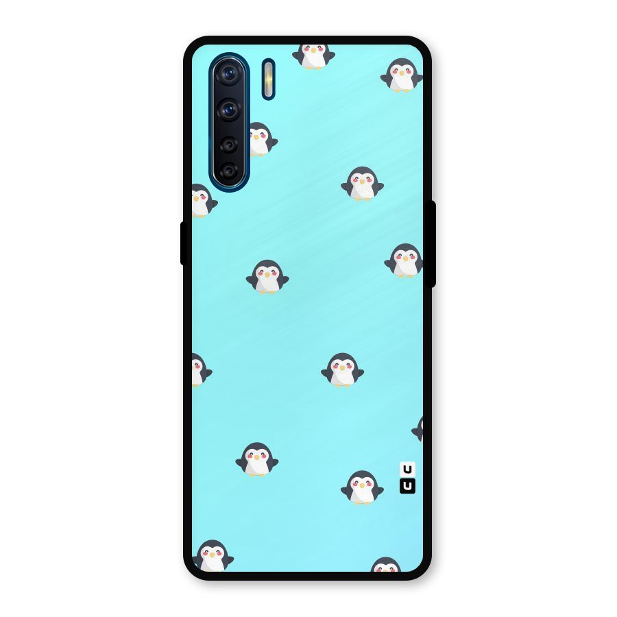 Penguins Pattern Print Metal Back Case for Oppo F15