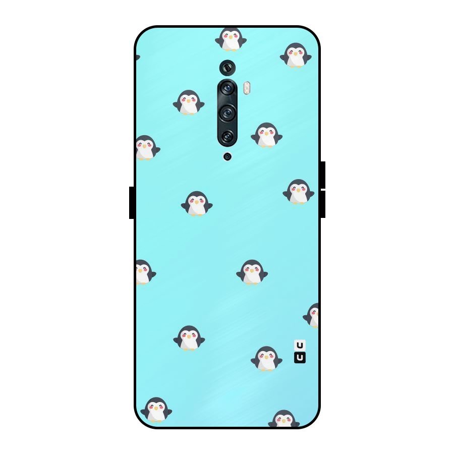 Penguins Pattern Print Metal Back Case for Oppo Reno2 F