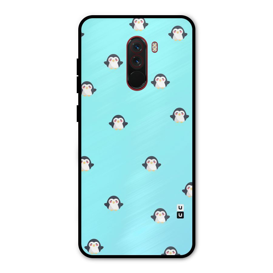 Penguins Pattern Print Metal Back Case for Poco F1