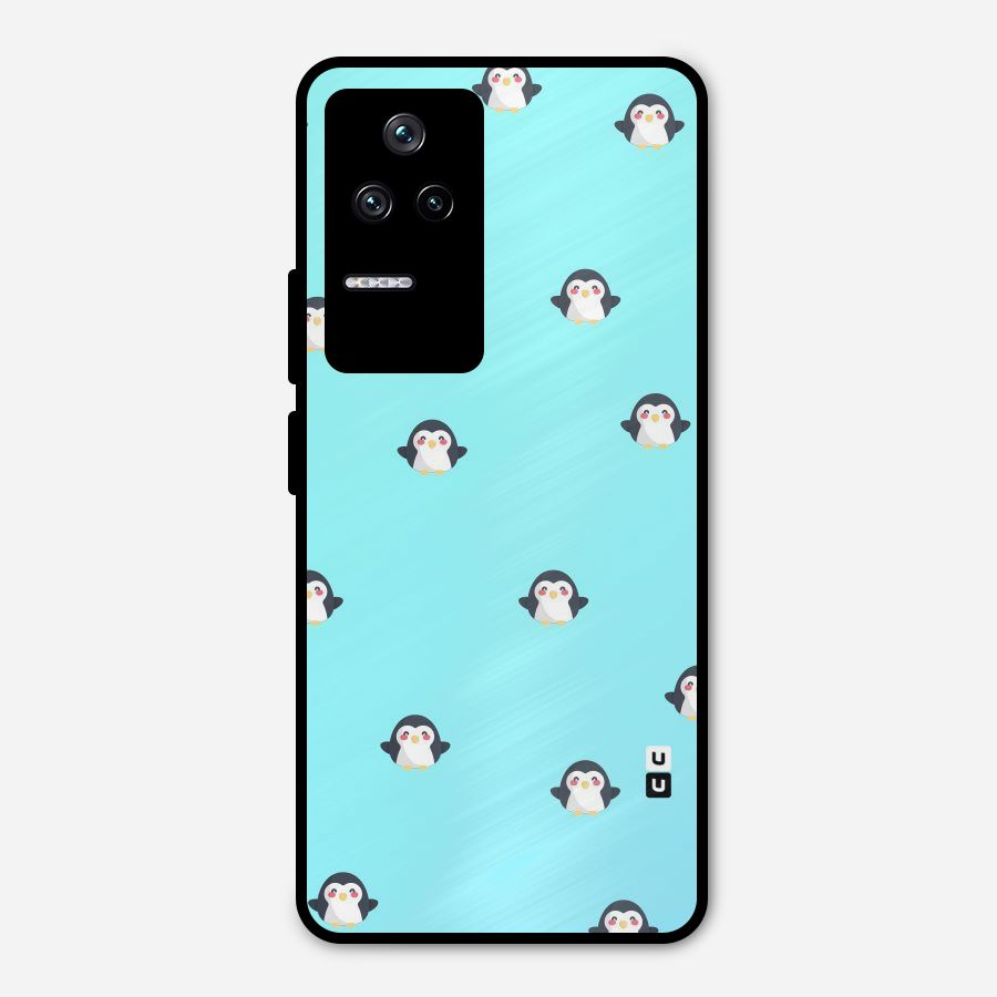 Penguins Pattern Print Metal Back Case for Poco F4 5G