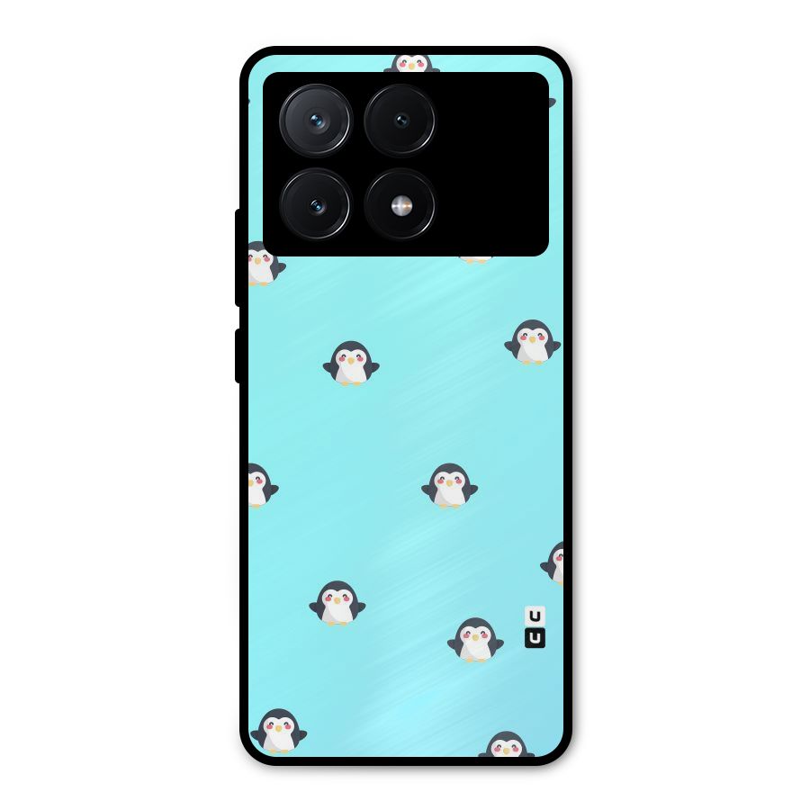 Penguins Pattern Print Metal Back Case for Poco X6 Pro