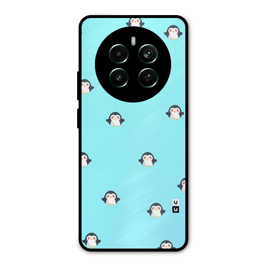 Penguins Pattern Print Metal Back Case for Realme 12 Pro Plus