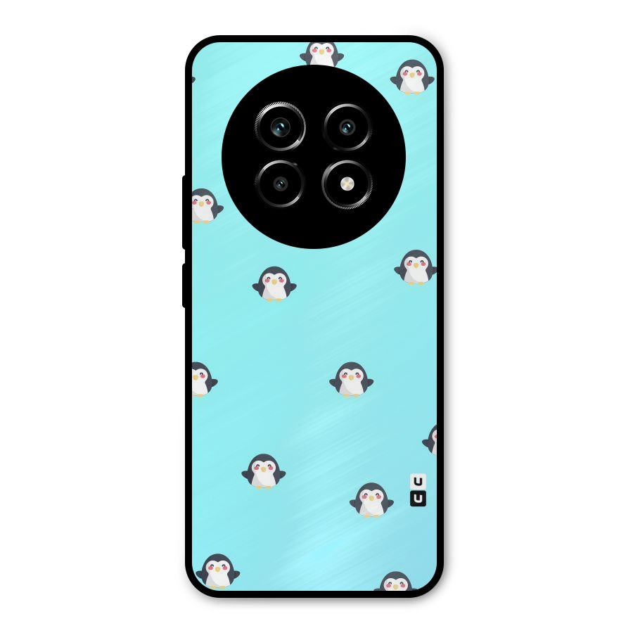 Penguins Pattern Print Metal Back Case for Realme 13 Pro