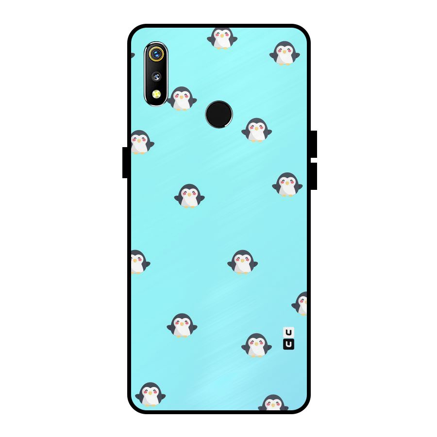 Penguins Pattern Print Metal Back Case for Realme 3i
