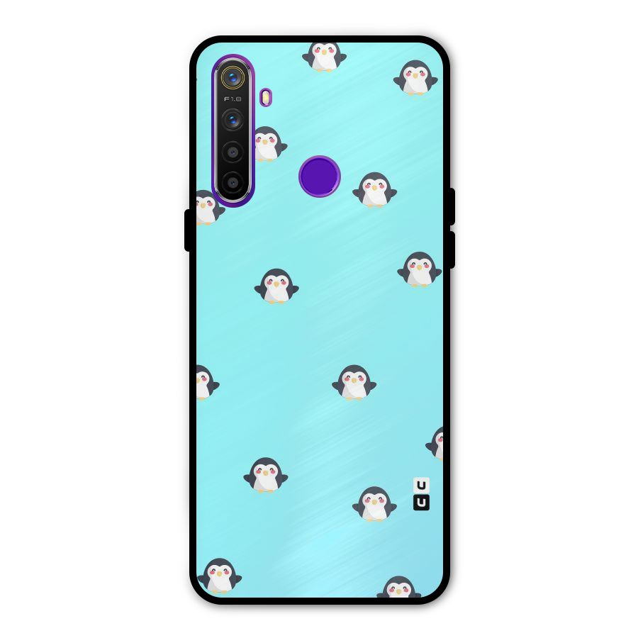 Penguins Pattern Print Metal Back Case for Realme 5i