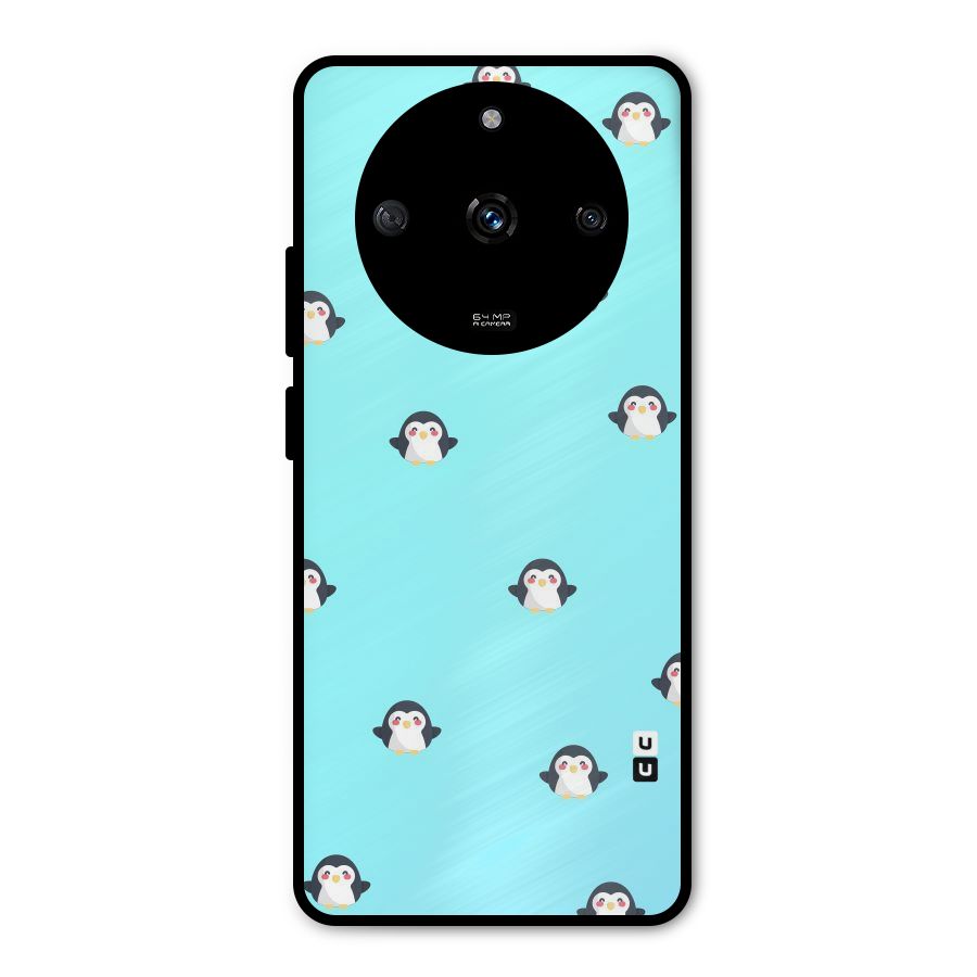 Penguins Pattern Print Metal Back Case for Realme Narzo 60 5G