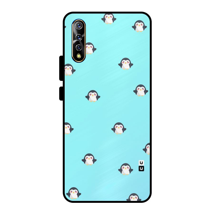 Penguins Pattern Print Metal Back Case for Vivo S1