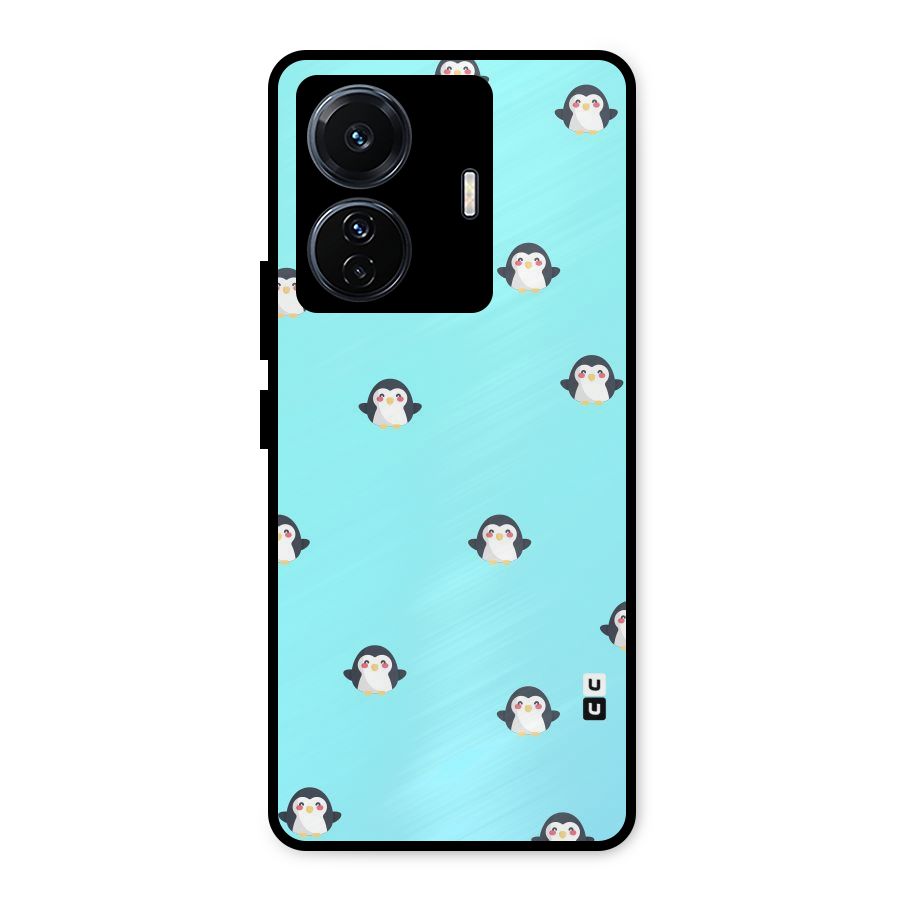 Penguins Pattern Print Metal Back Case for Vivo T1 Pro