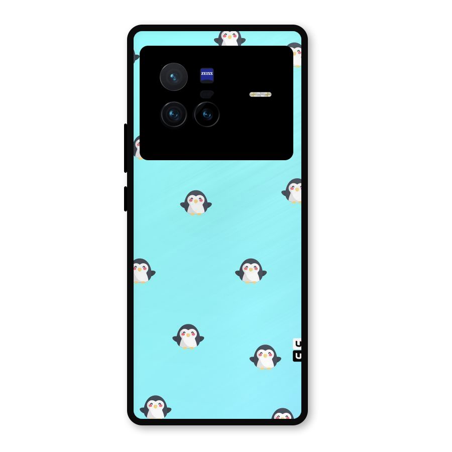 Penguins Pattern Print Metal Back Case for Vivo X80