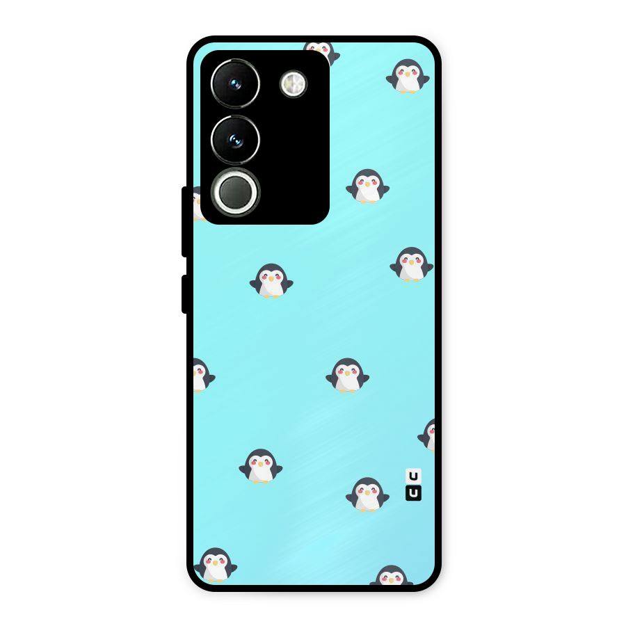 Penguins Pattern Print Metal Back Case for Vivo Y200