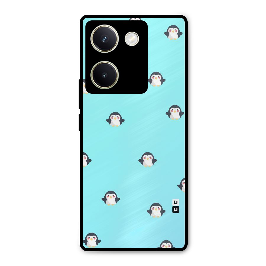 Penguins Pattern Print Metal Back Case for Vivo Y200 Pro