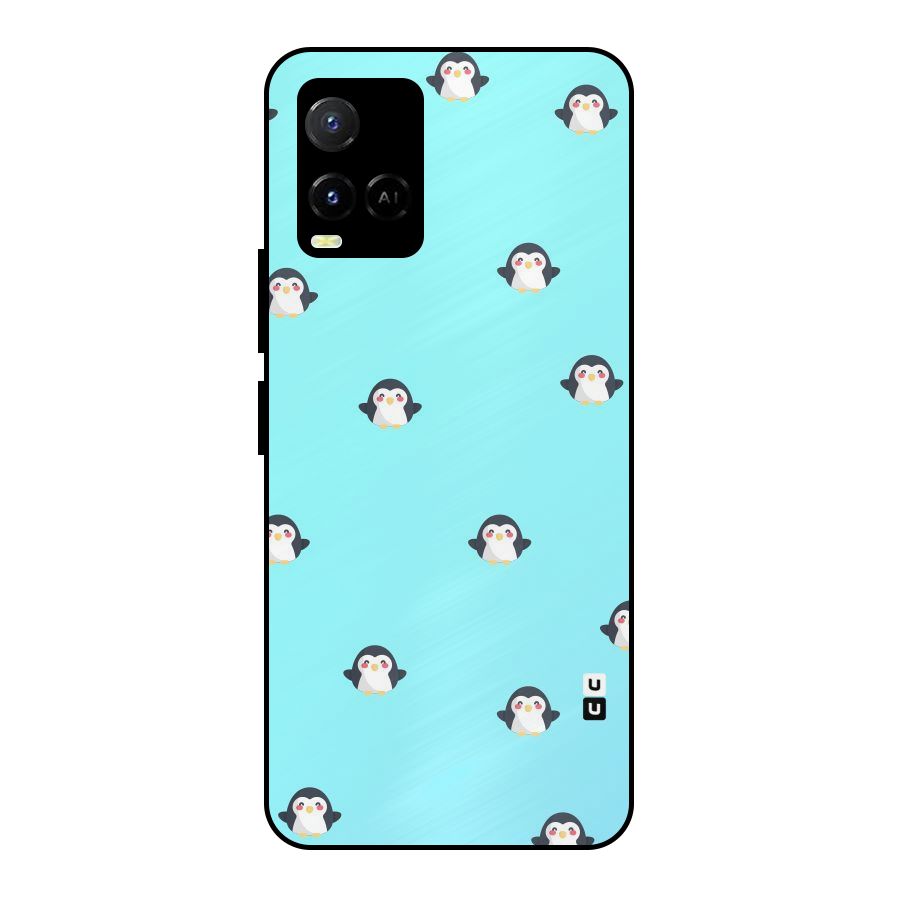 Penguins Pattern Print Metal Back Case for Vivo Y21A