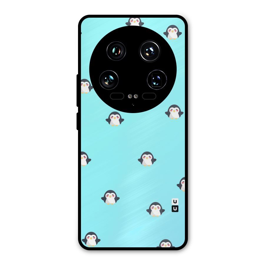 Penguins Pattern Print Metal Back Case for Xiaomi 14 Ultra