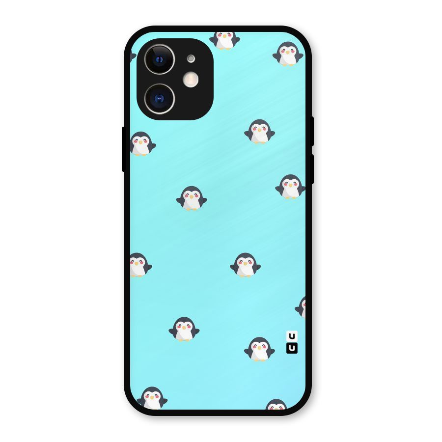 Penguins Pattern Print Metal Back Case for iPhone 12